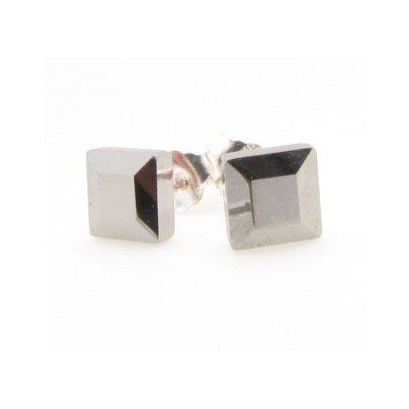 Tungsten Wolfram Ohrstecker "Square Simple Facette" by Monarch