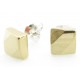 Tungsten Wolfram Ohrstecker "Square Line 24K Gold" by Monarch
