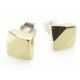 Tungsten Wolfram Ohrstecker "Square Line 24K Gold" by Monarch