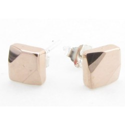 Tungsten Wolfram Ohrstecker "Square Line Rose Gold" by Monarch