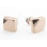 Tungsten Wolfram Ohrstecker "Square Line Rose Gold" by Monarch