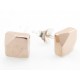 Tungsten Wolfram Ohrstecker "Square Line Rose Gold" by Monarch