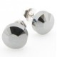 Tungsten Wolfram Ohrstecker "Round Slim Facette" by Monarch