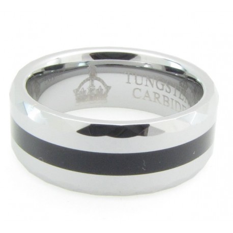 Tungsten (Wolfram) Ring "Gold Line" by Monarch