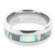 Tungsten (Wolfram) Ring "Shell Inlay Slim" by Monarch