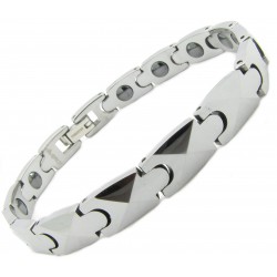 Tungsten (Wolfram) Armband "Tripple Bling" Magnet