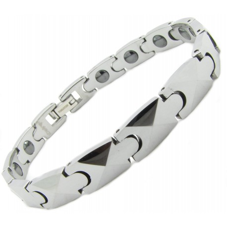 Tungsten (Wolfram) Armband "Tripple Bling" Magnet
