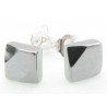 Tungsten Wolfram Ohrstecker "SquareCorner Facette" by Monarch